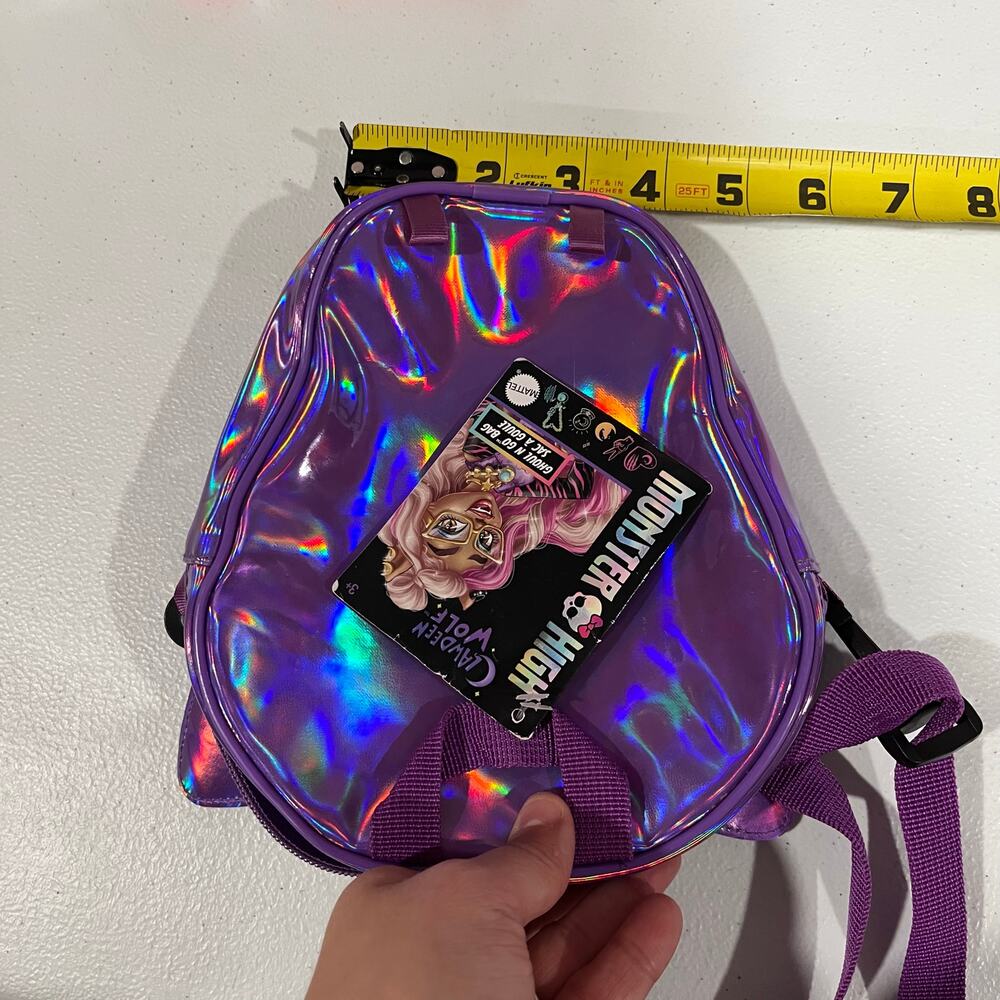 New Monster High Purple Iridescent Clear Mini Crossbody Bag Cosplay Caldeen Wolf - Picture 6 of 6